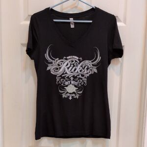 Next Level Women's Short Sleeve V-Neck Fitted Tee Rick's Key West Size Large